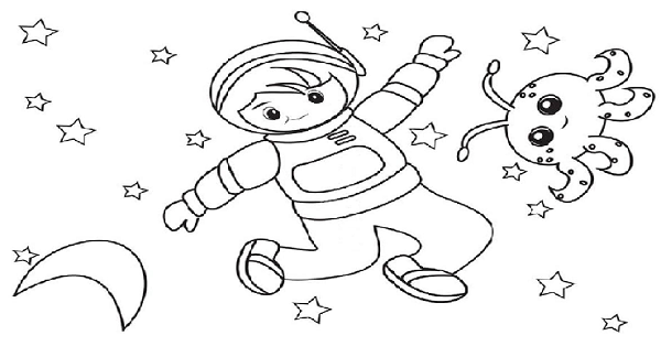 Boyama Çalışması (Uzay ve Astronot)