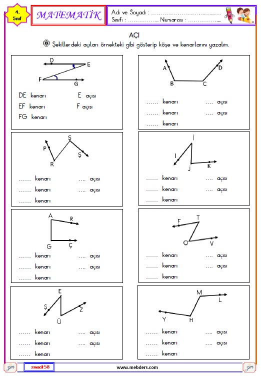 4. Sınıf Matematik Açı Etkinliği 13