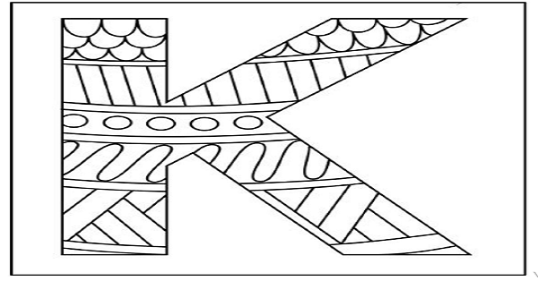 1. Sınıf İlk Okuma Yazma ( K-k Sesi ) Mandala Boyama Sayfası