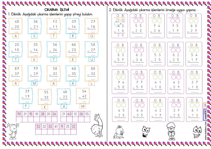 2. Sınıf Matematik Çıkarma İşlemi Etkinliği