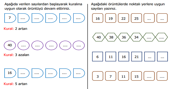 2.Sınıf Matematik Sayılarla Örüntü Oluşturalım 3