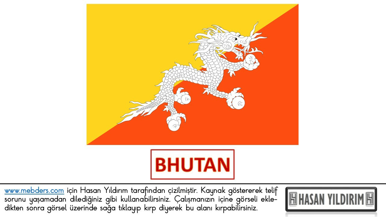 Bhutan Bayrağı PNG