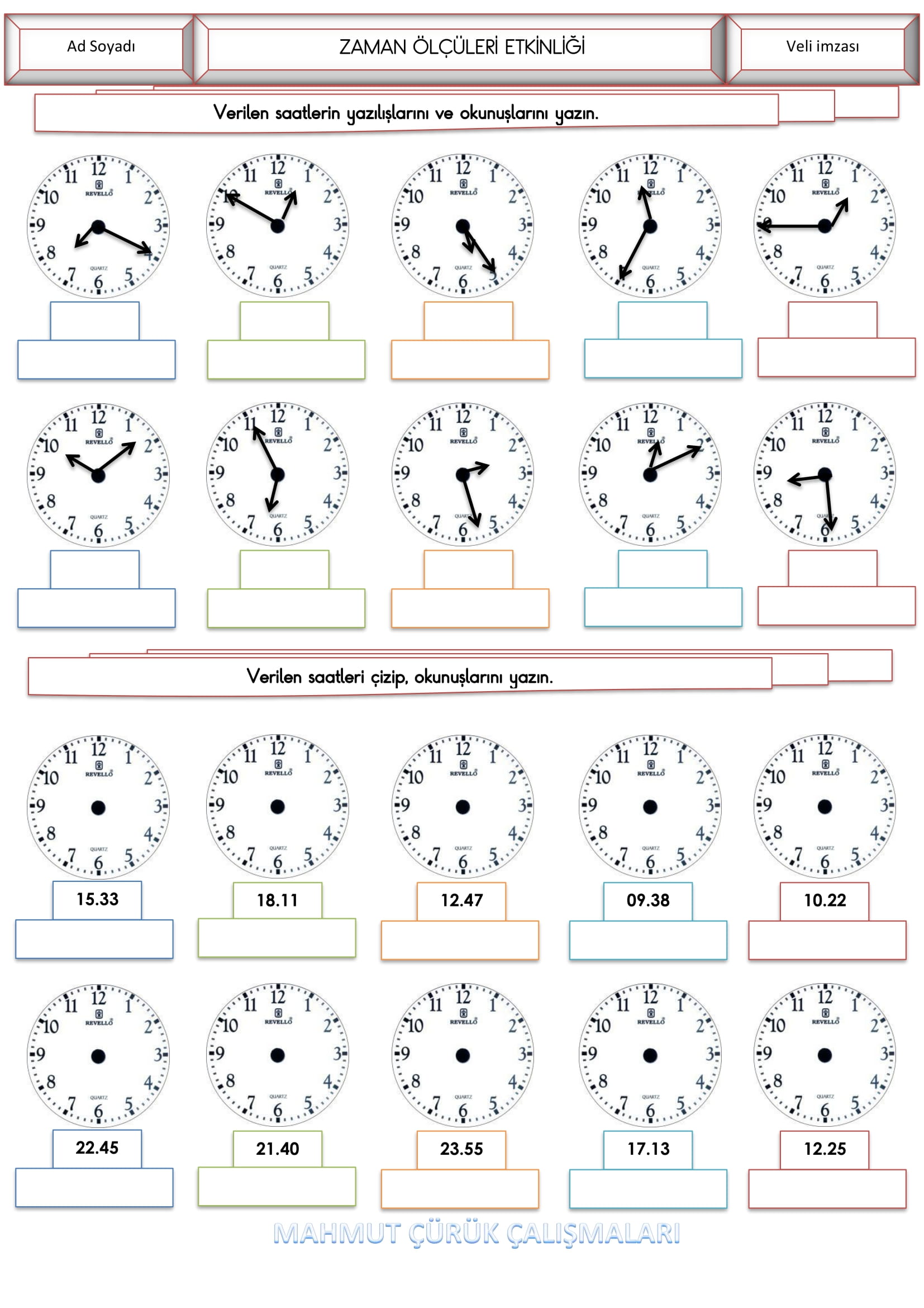 4.Sınıf - Matematik Zaman Ölçüleri Etkinliği