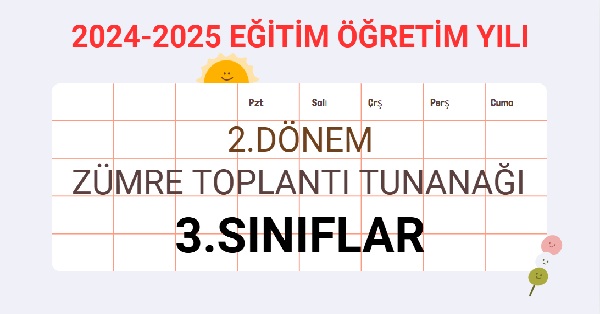 2024-2025 Eğitim Öğretim Yılı 3.Sınıflar 2.Dönem Zümre Öğretmenler Kurulu Toplantı Tutanağı