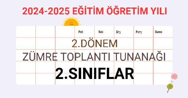 2024-2025 Eğitim Öğretim Yılı 2.Sınıflar 2.Dönem Zümre Öğretmenler Kurulu Toplantı Tutanağı