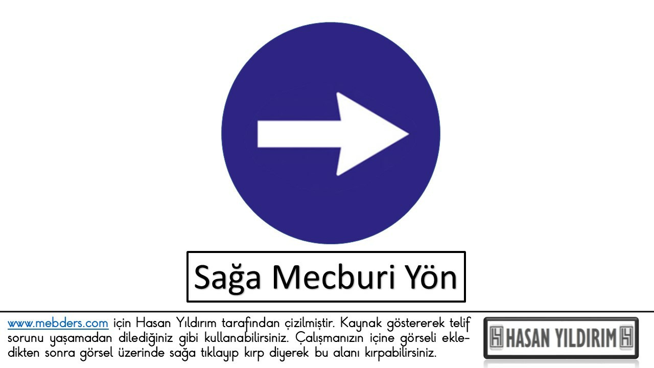 Sağa Mecburi Yön PNG