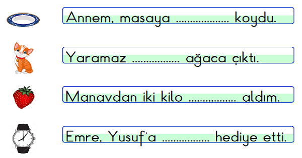 1.Sınıf Türkçe Cümle Çalışması Etkinliği 5