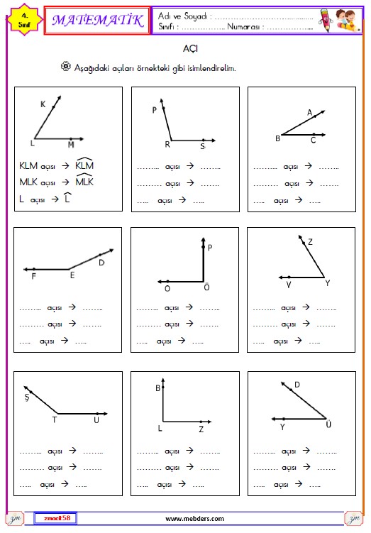 4. Sınıf Matematik Açı Etkinliği 12