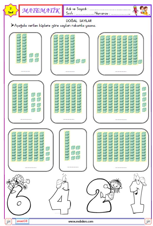 2. Sınıf Matematik Sayıları Okuma ve Yazma Etkinliği 3