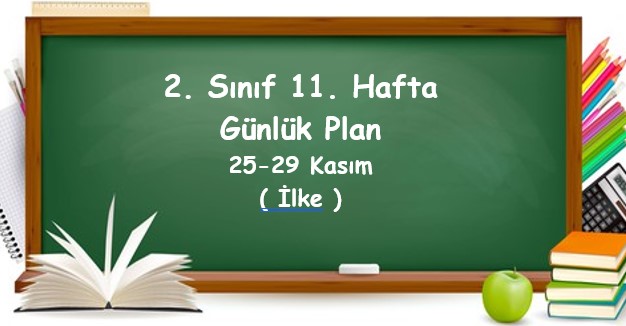 2024-2025 Eğitim Öğretim Yılı 2. Sınıf 11. Hafta Günlük Planlar (25 - 29 Kasım)