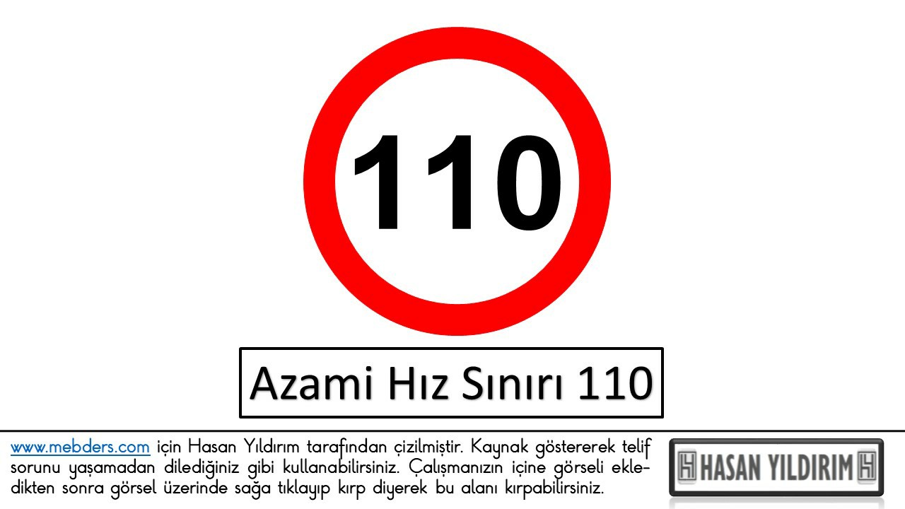 Azami Hız Sınırı 110 PNG