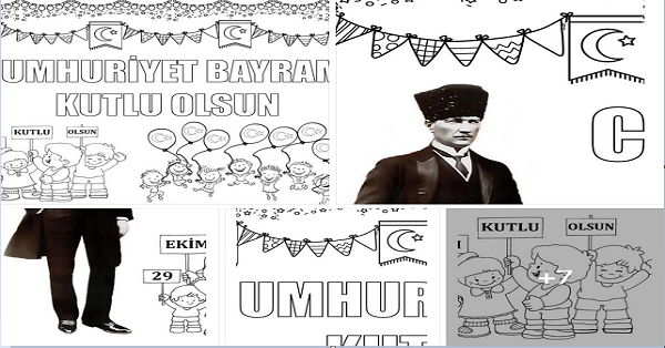 Cumhuriyet Bayramı Posteri 10 Parça Boyamalı 1