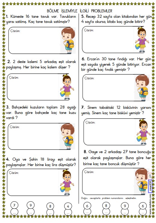 2. Sınıf Matematik Bölme İşlemi Problemler Etkinliği 14