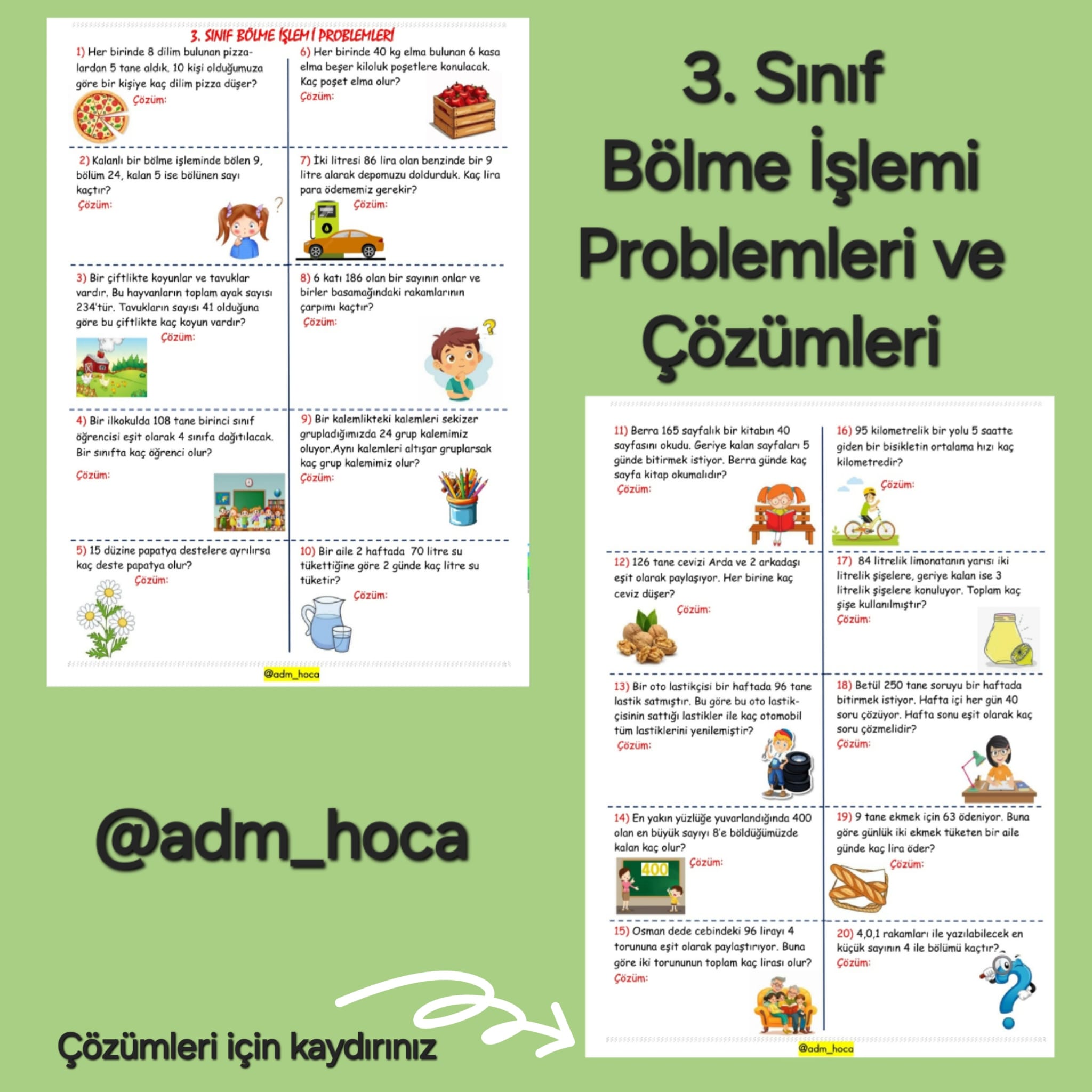 3. Sınıf - Bölme İşlemi Problemleri ve Çözümleri