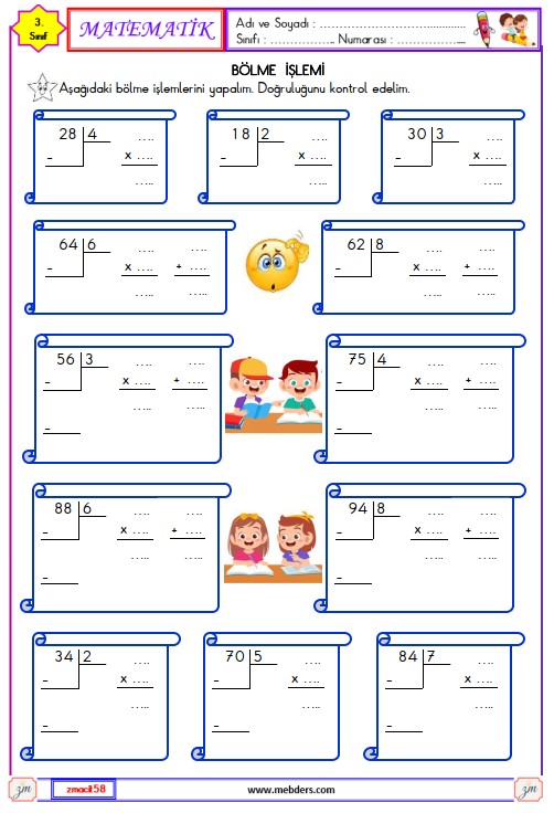 3. Sınıf Matematik Bölme  İşleminin Doğruluğunu Kontrol Etme Etkinliği