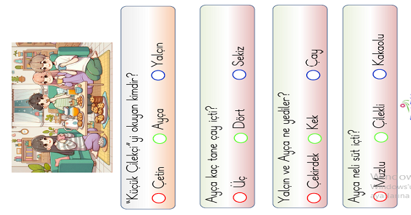 1. Sınıf İlk Okuma Yazma ( Ç-ç Sesi) Soru Cevap Etkinliği