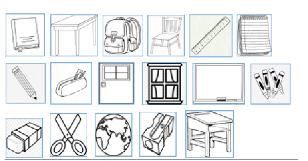 4.Sınıf İngilizce 1.Ünite Classroom Objects Defter Yapıştırma