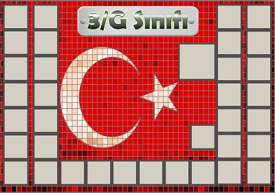 Model 54, 3G şubesi için Türk bayraklı fotoğraf eklemeli kapı süslemesi - 35 öğrencilik