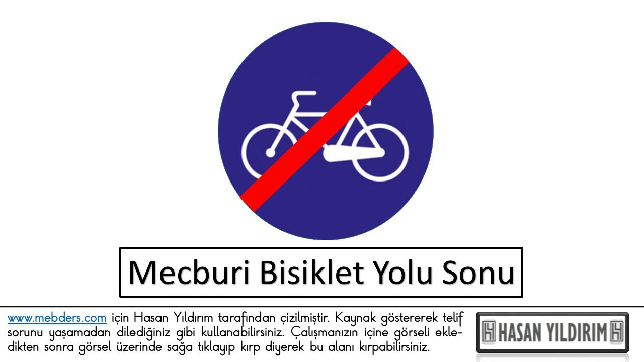 Mecburi Bisiklet Yolu Sonu PNG