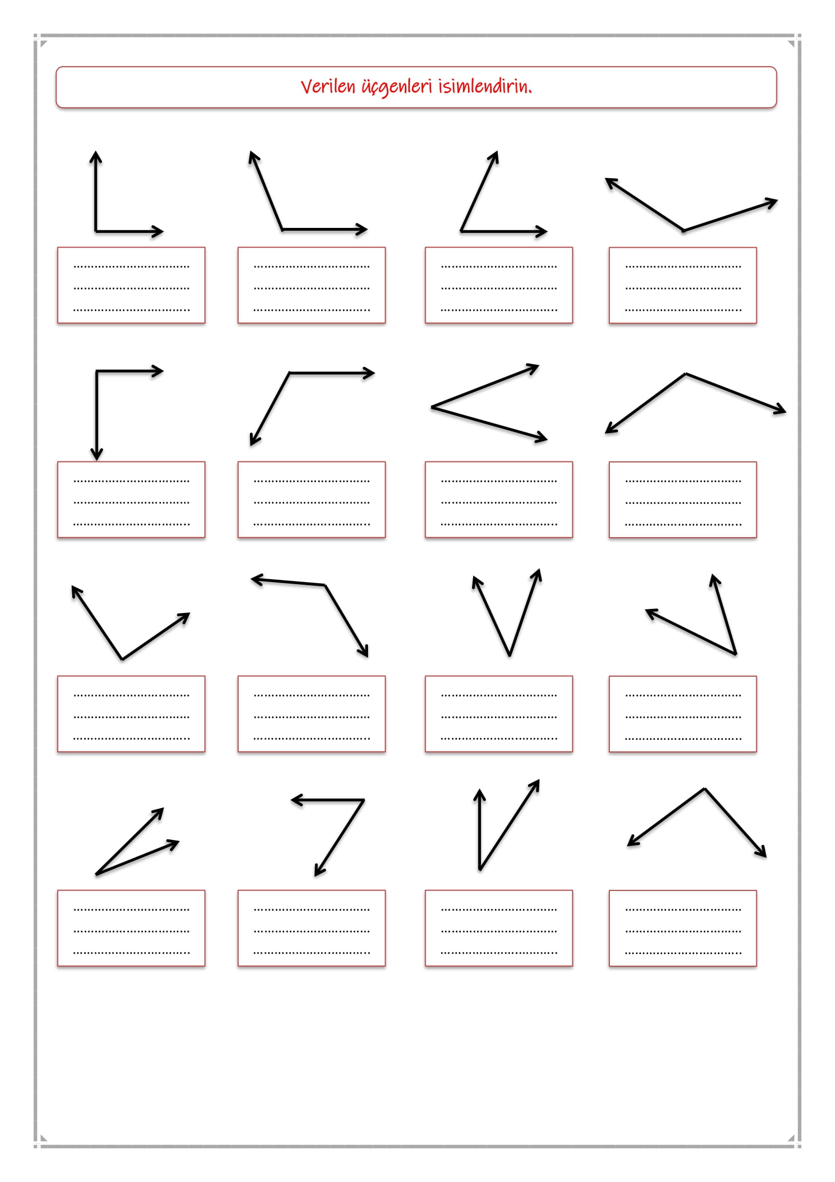 4.Sınıf - Matematik - Açı Etkinliği-2