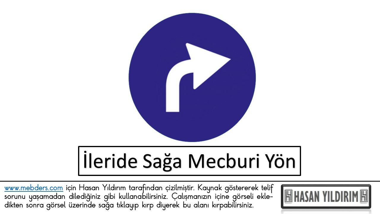 İleride Sağa Mecburi Yön PNG