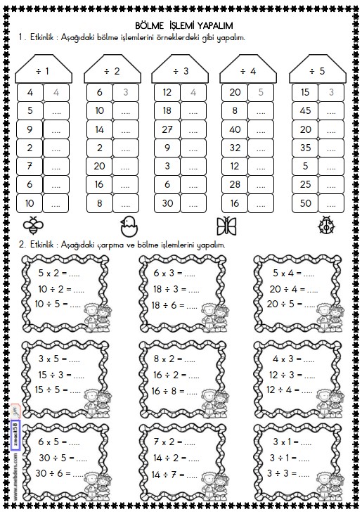 2. Sınıf Matematik Bölme İşlemi  Etkinliği 18