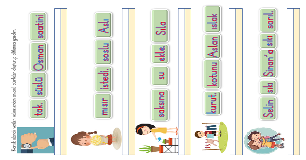 1. Sınıf İlk Okuma Yazma S-s Sesi Cümle Oluşturma