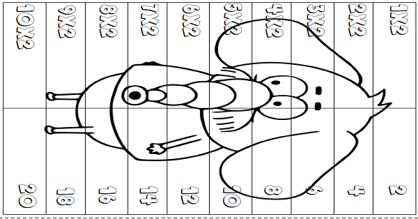 2. Sınıf Matematik Çarpım Tablosu Yapboz (2'şerli)