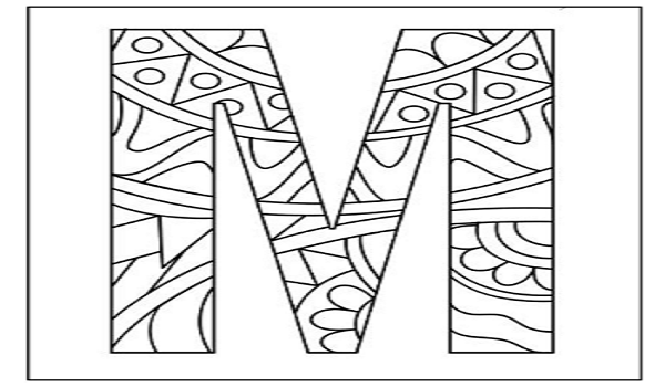 1. Sınıf İlk Okuma Yazma ( M-m Sesi ) Mandala Boyama Sayfası