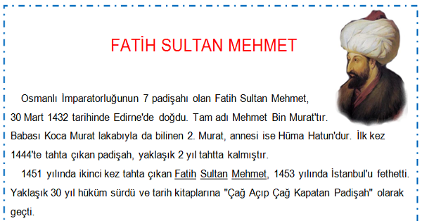 Fatih Sultan Mehmet Hayatı